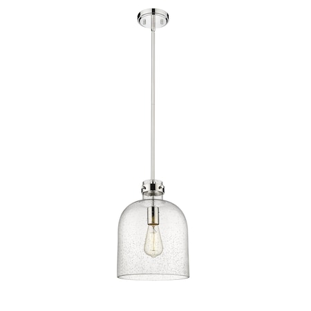 Z-Lite Pearson 1 Light Pendant, Polished Nickel And Clear Seedy 817-9PN